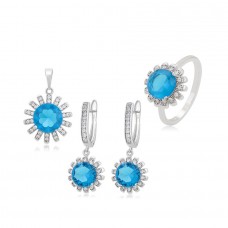 Elegants komplekts ar platīna pārklājumu, gredzena izmērs 20mm